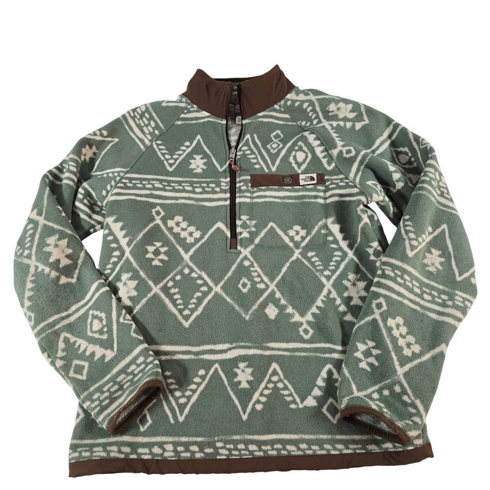 The North Face Gordon Lyons 1/4 Zip Fleece Pullover Sage Green NF0A5GL4 Mens S